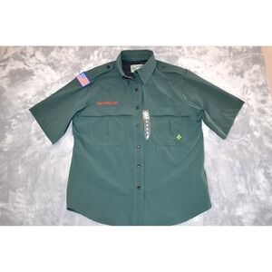 Nwt BSA Venture Boy Scouts Venturing Green‎ Shirt Ladies M Uniform Vent Snap